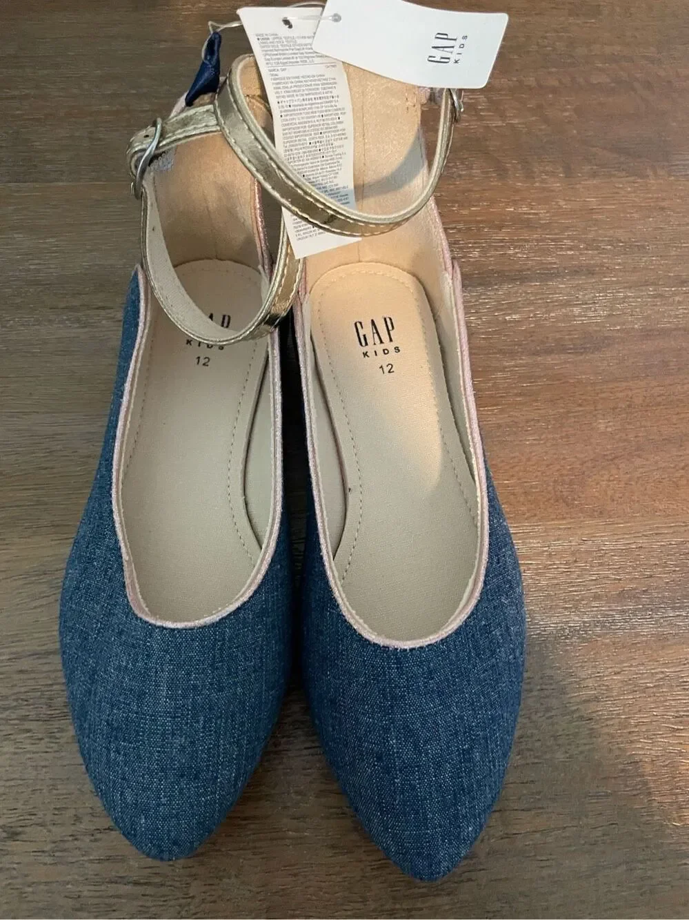 NEW Gap denim colored dress shoes. Size toddler 12